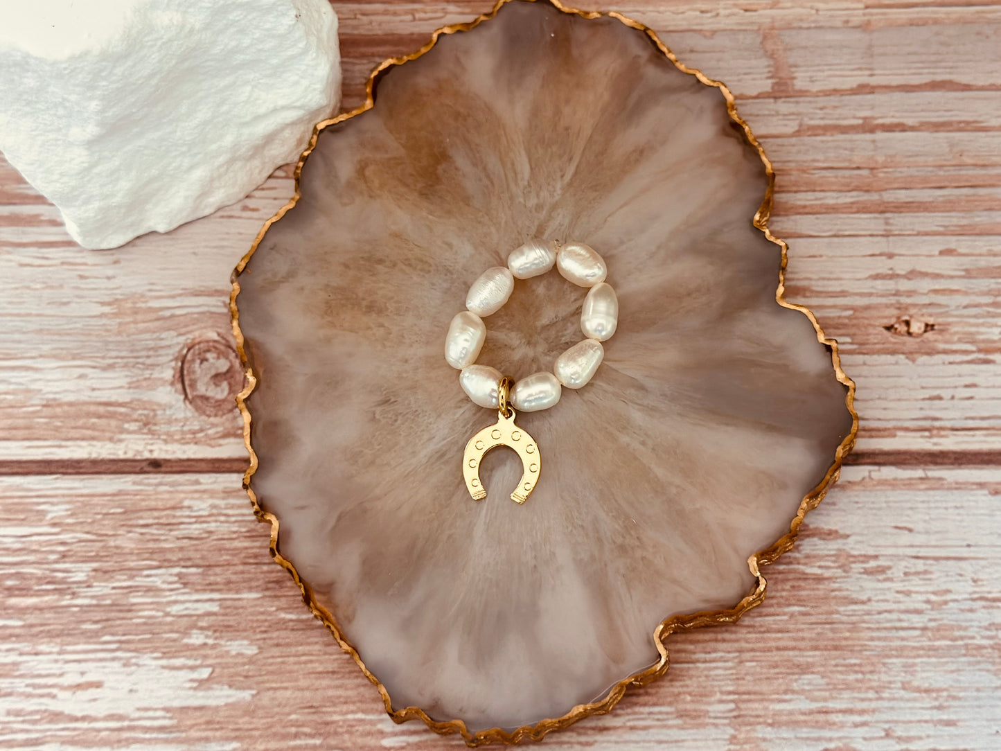 C- Anillo de Perlas Naturales