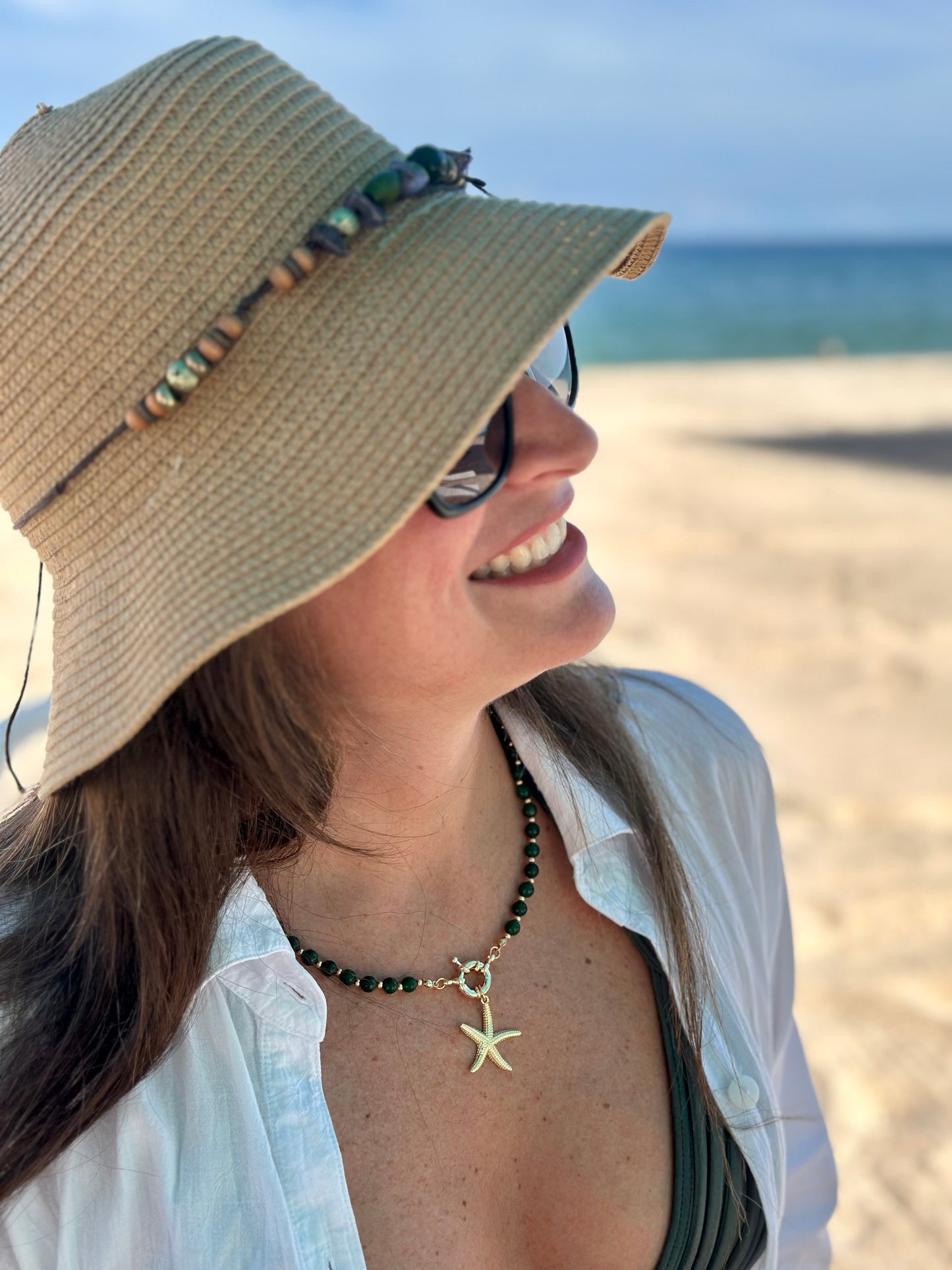 A- Collar de Jade 💚 con dije de Estrella