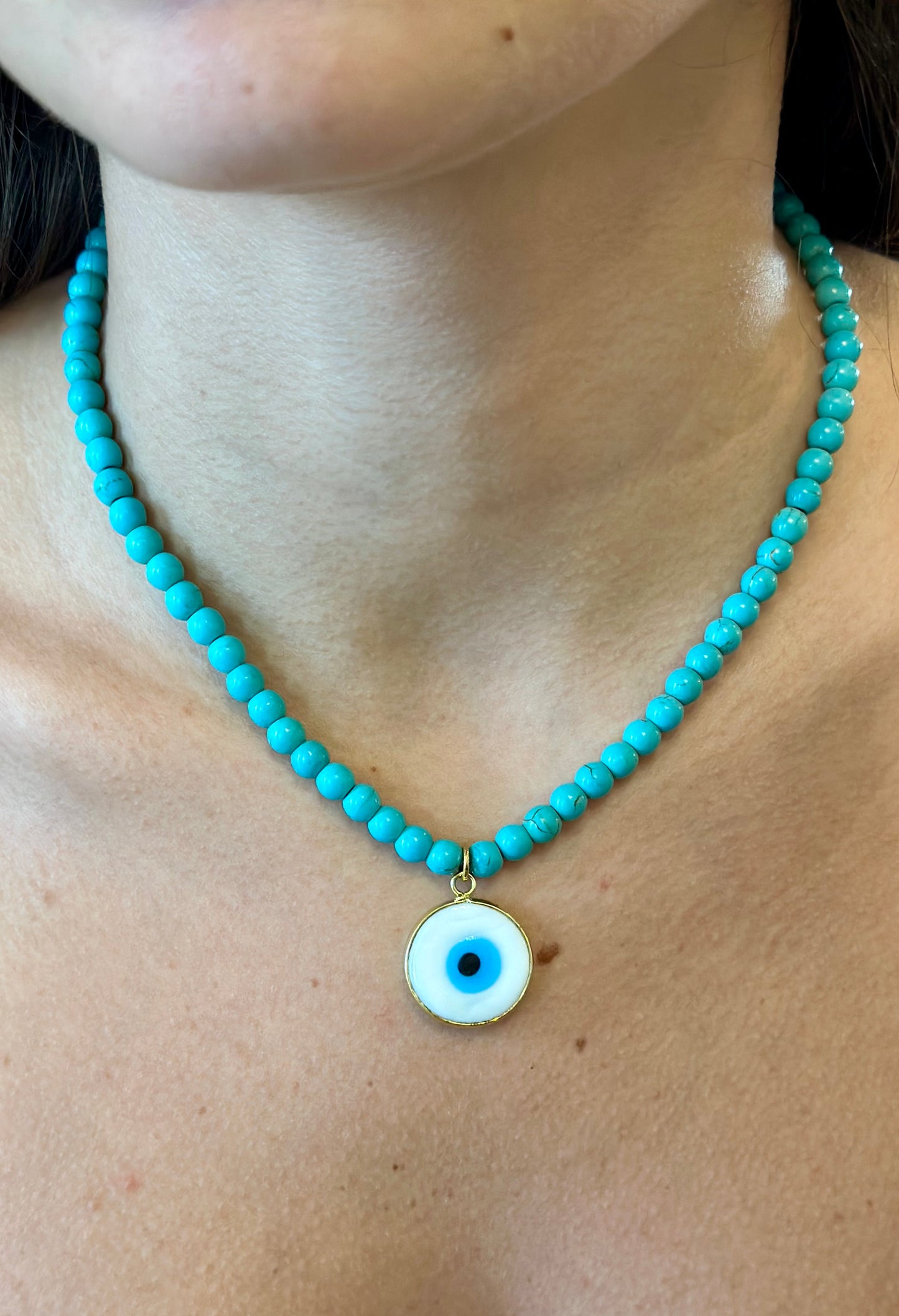 X- Collar Turquesa con Ojo Turco