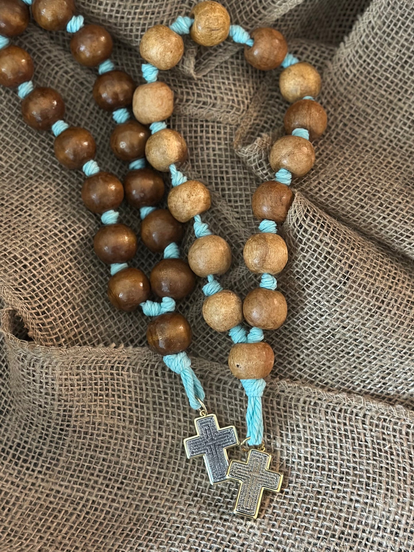 Bendición para el Hogar 🏡 en madera y mecatillo Azul celeste