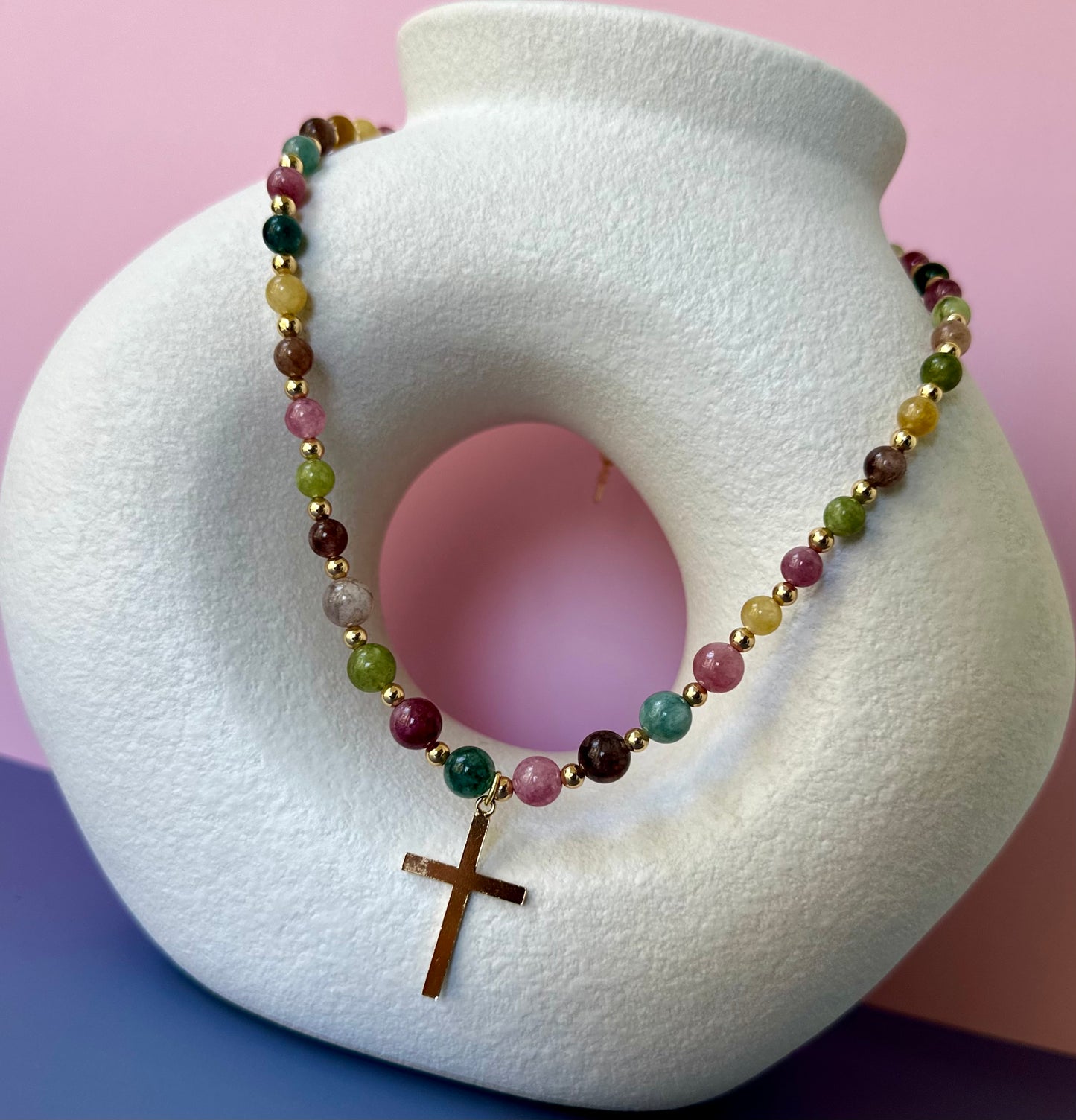 Collar elaborado en ágata de bellos colores