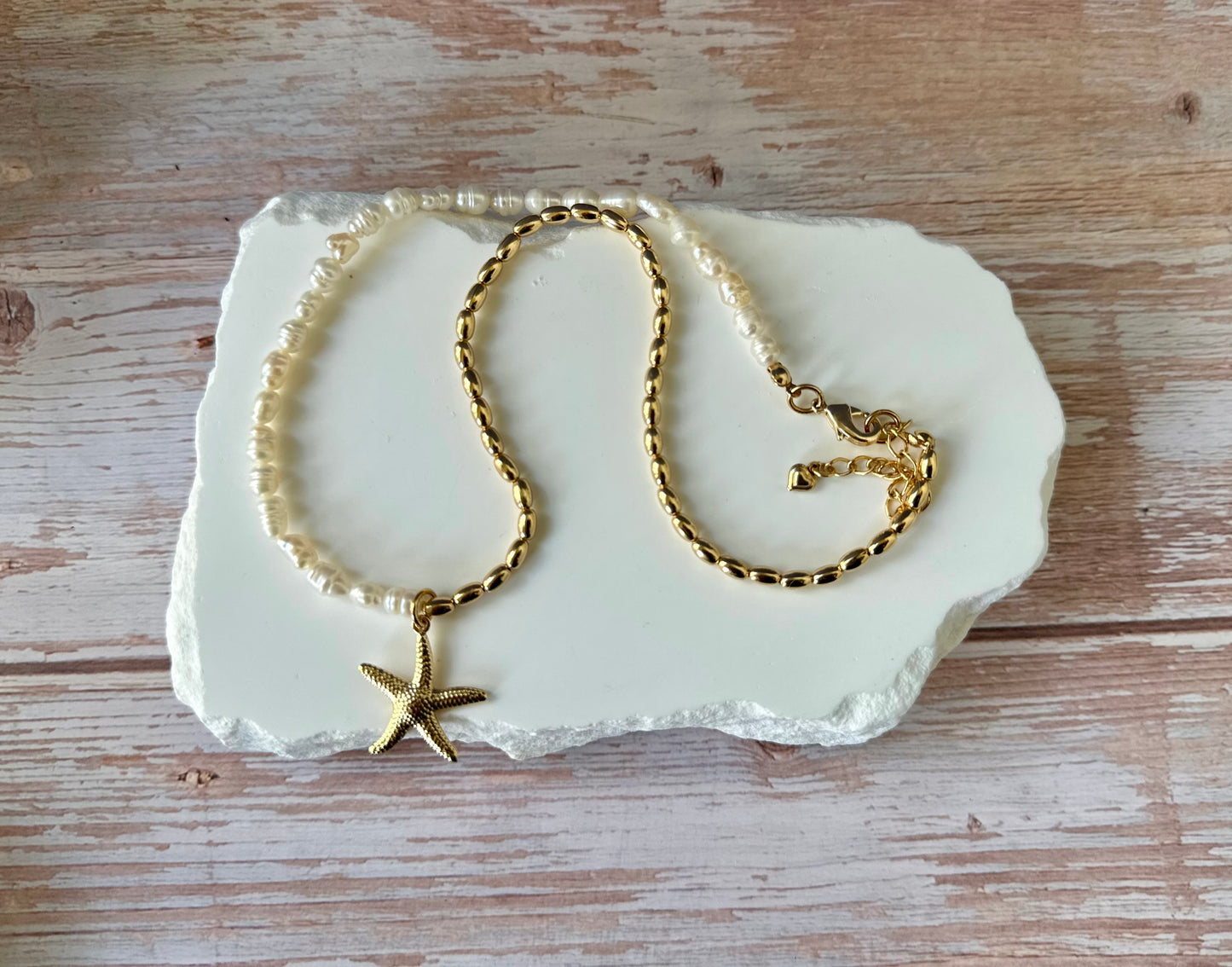A- Collar de Perla y Balines con dije de Estrella 🌟