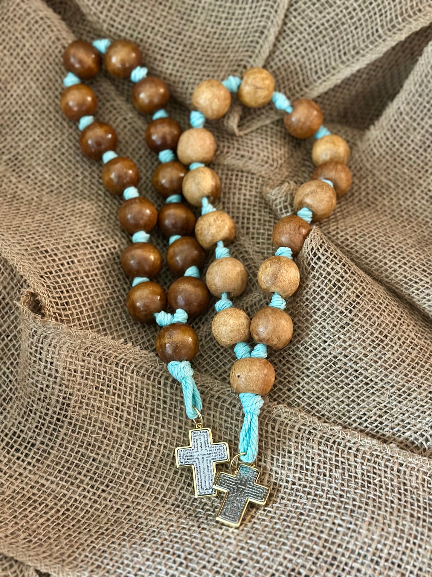 Bendición para el Hogar 🏡 en madera y mecatillo Azul celeste