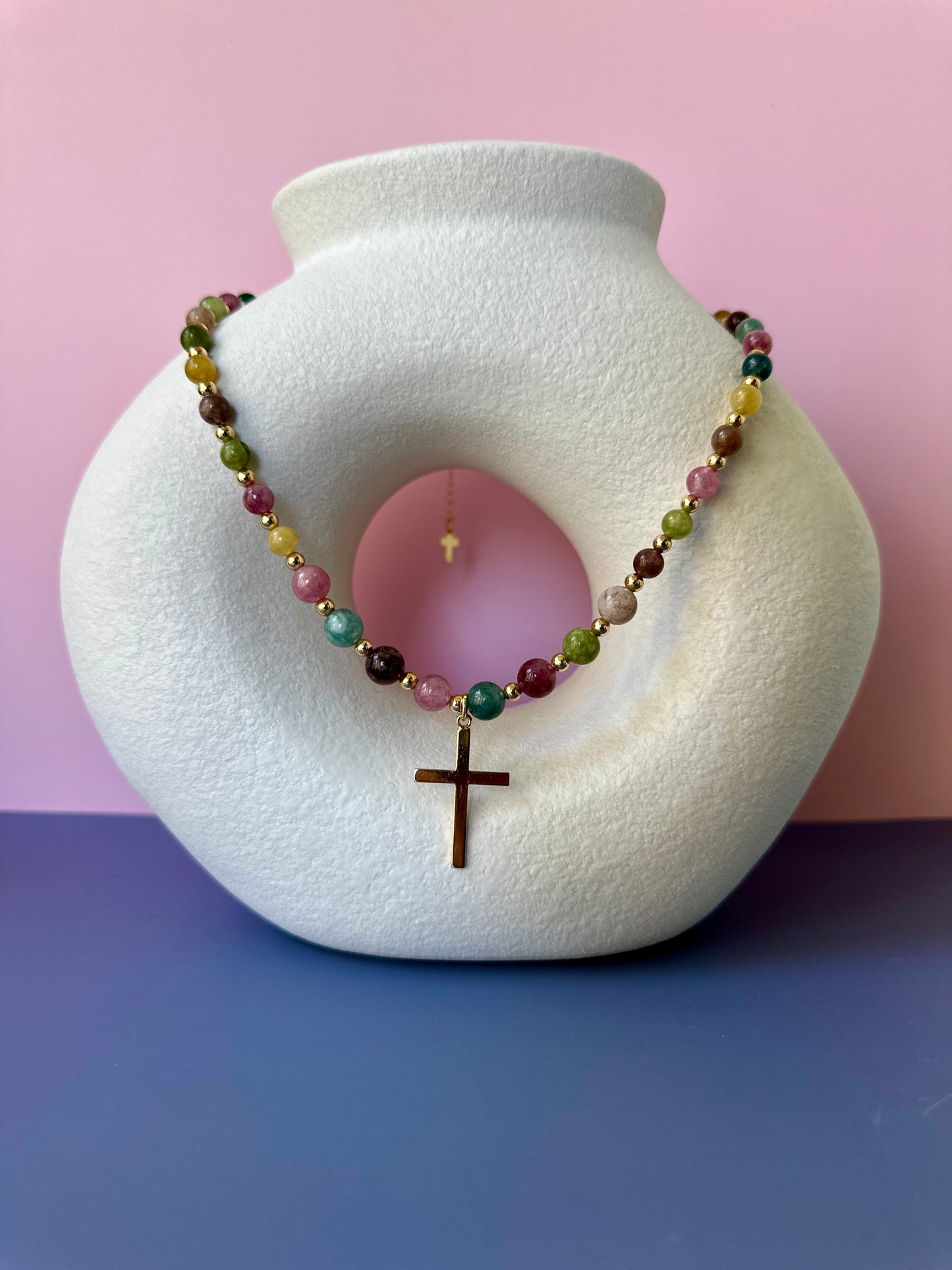 Collar elaborado en ágata de bellos colores
