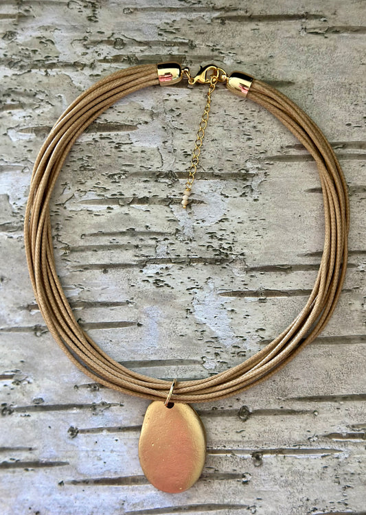 X- Collar de hilos nude