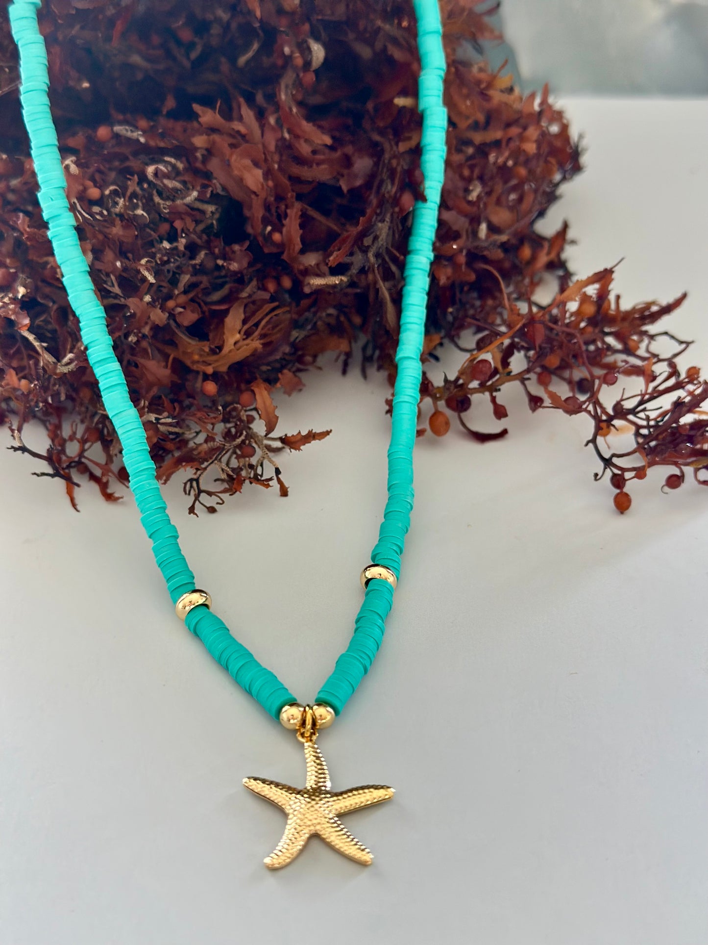 Collar de Fimo - Turquesa Caribeño