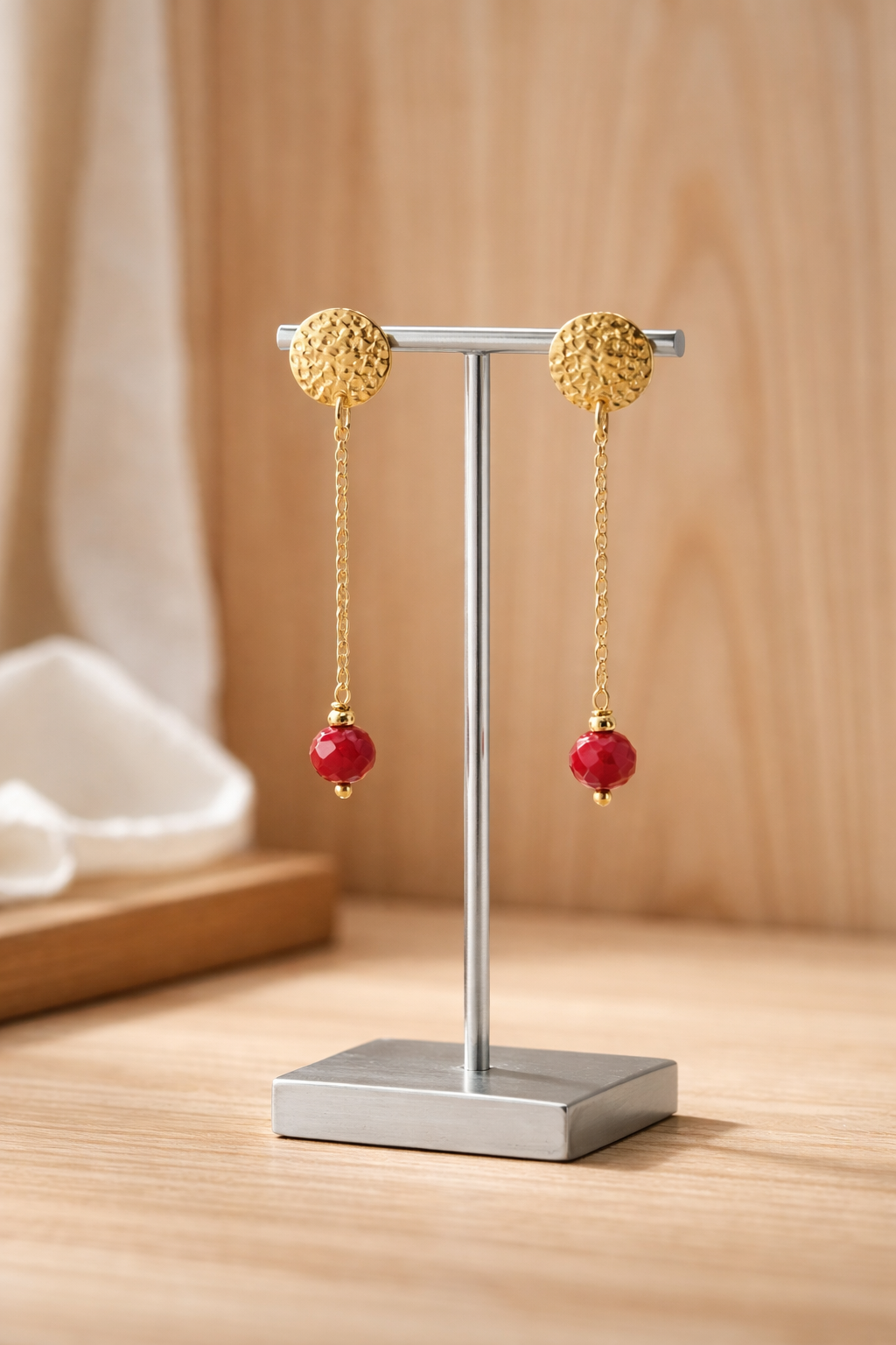 Aretes Dorados & Coral