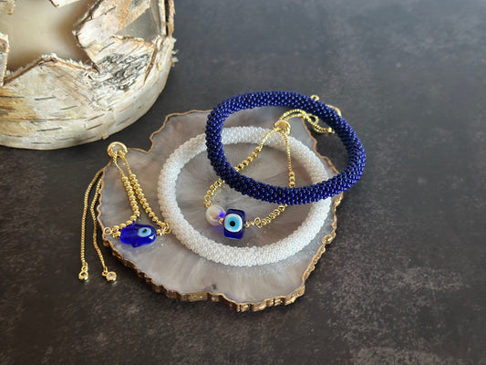 Pulseras en cadena con dije Ojo turco 🧿