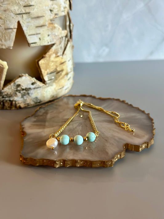 Pulseras en cadena con dije Turquesa
