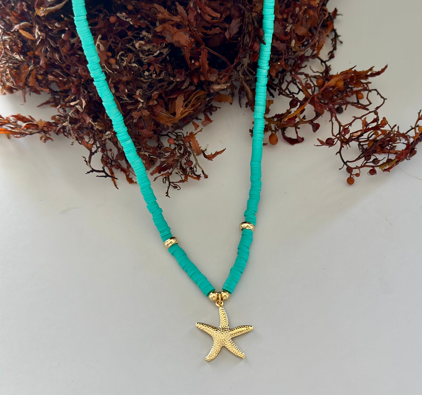 Collar de Fimo - Turquesa Caribeño