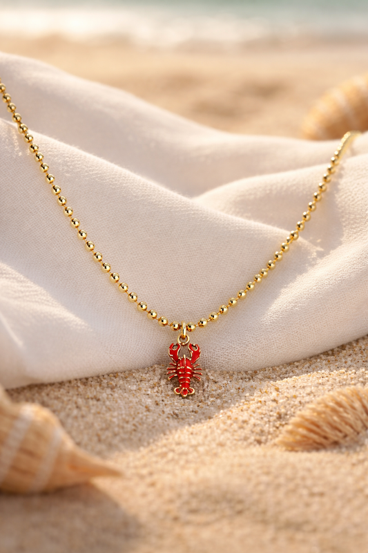 A Cadena estilo militar con dije de langosta 🦞