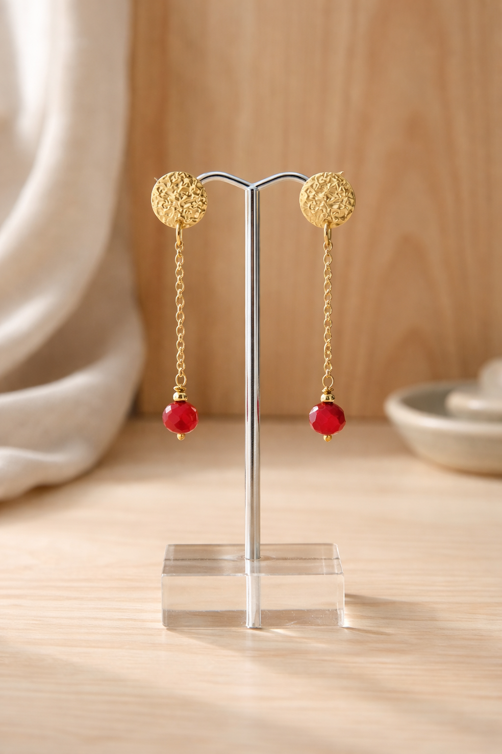 Aretes Dorados & Coral