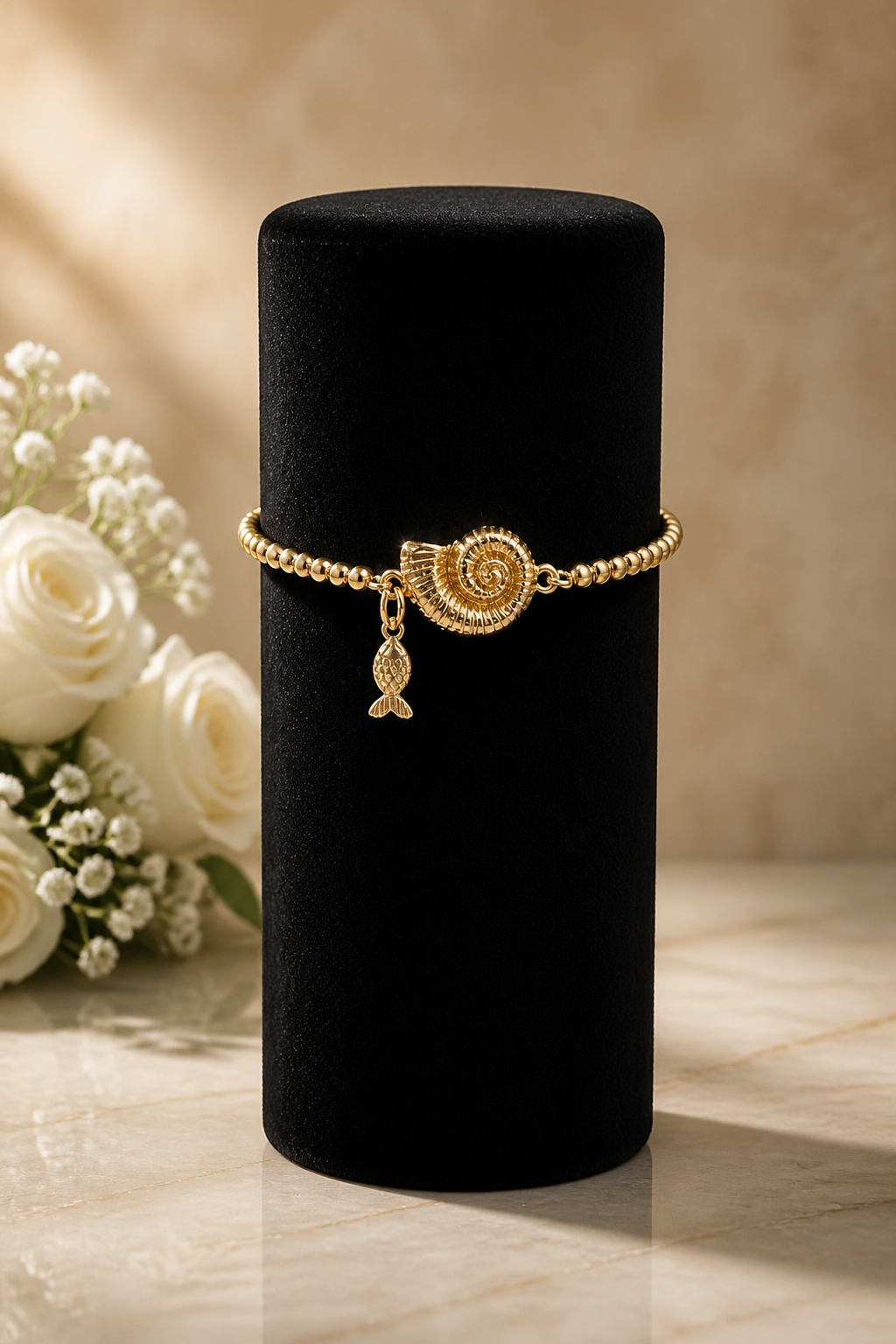A Pulseras de cadena con dije de Caracol