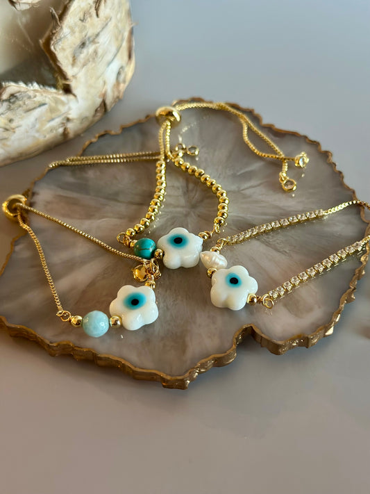 Pulseras en cadena con dije 🧿
