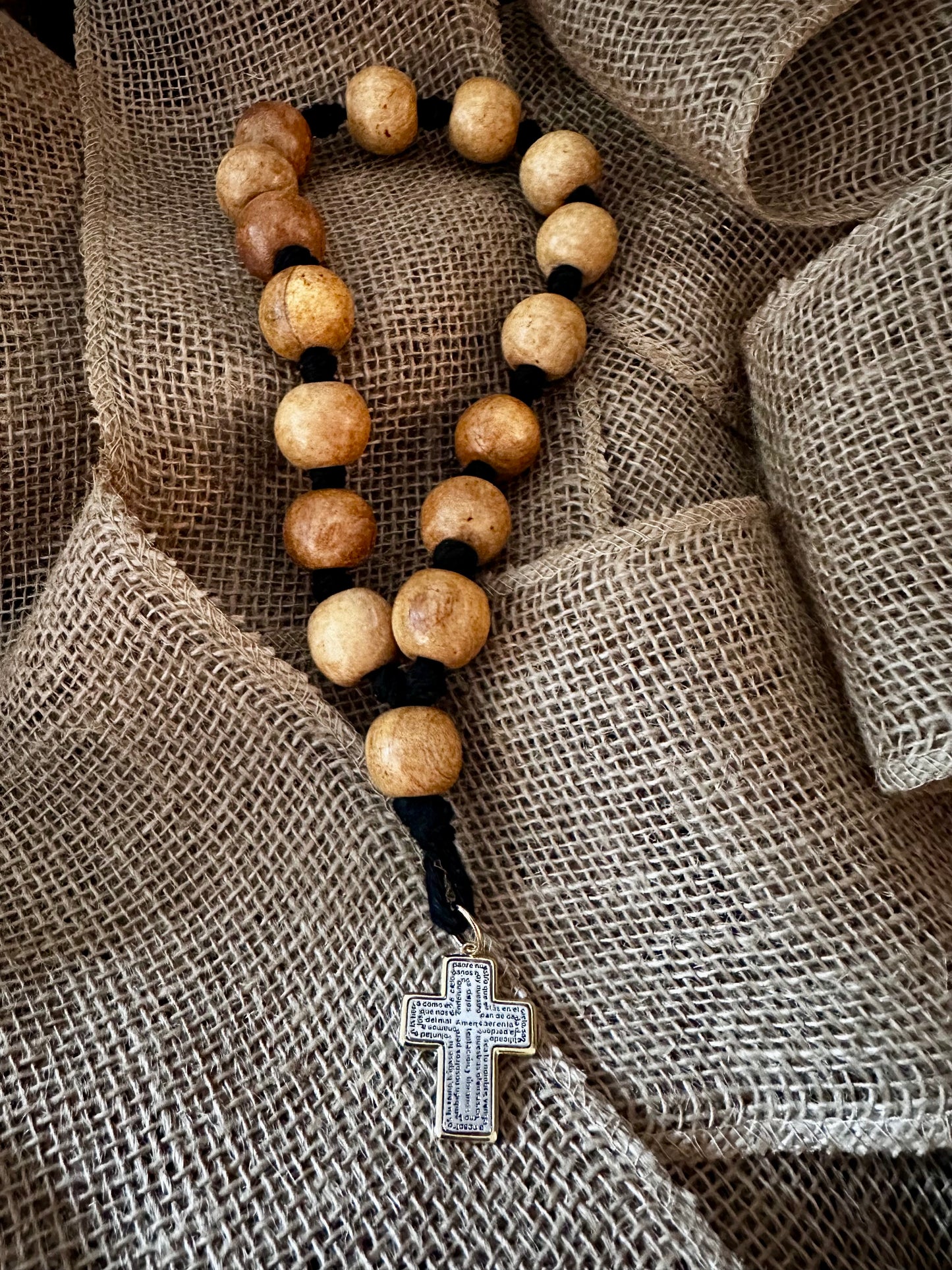 Bendición para el Hogar 🏡 en madera y mecatillo negro