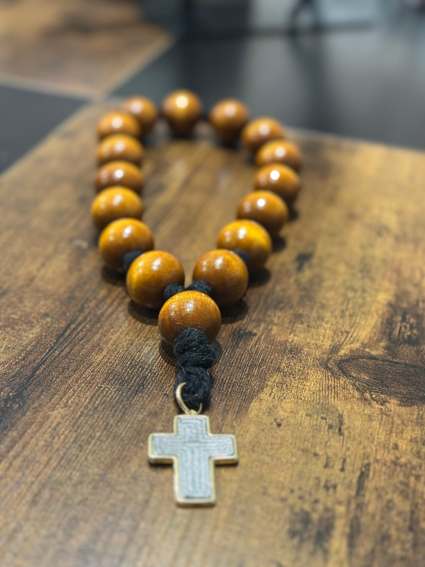 Bendición para el Hogar 🏡 en madera y mecatillo negro