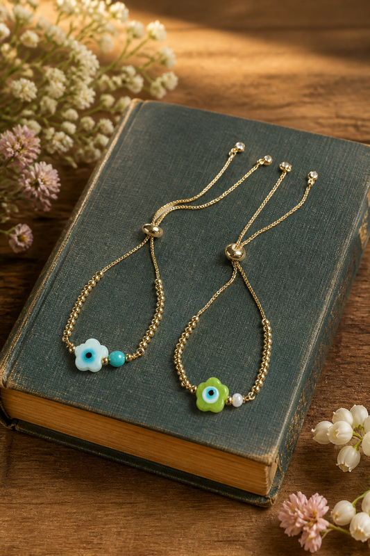 Pulseras de balines con dije 🧿