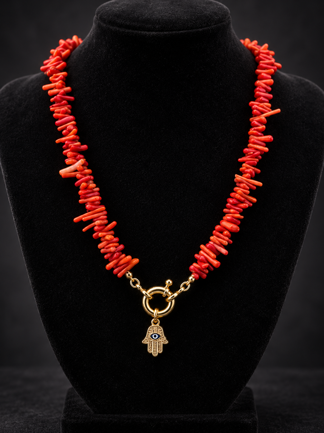 A Collar de coral rojo y dije 🪬