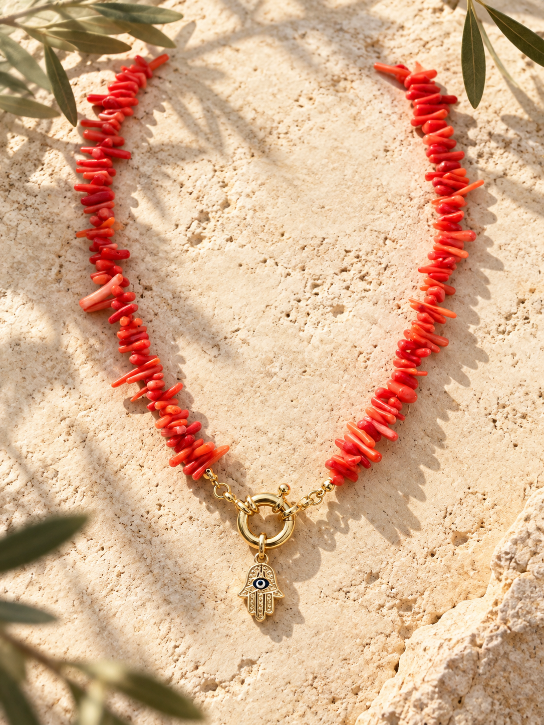 A Collar de coral rojo y dije 🪬