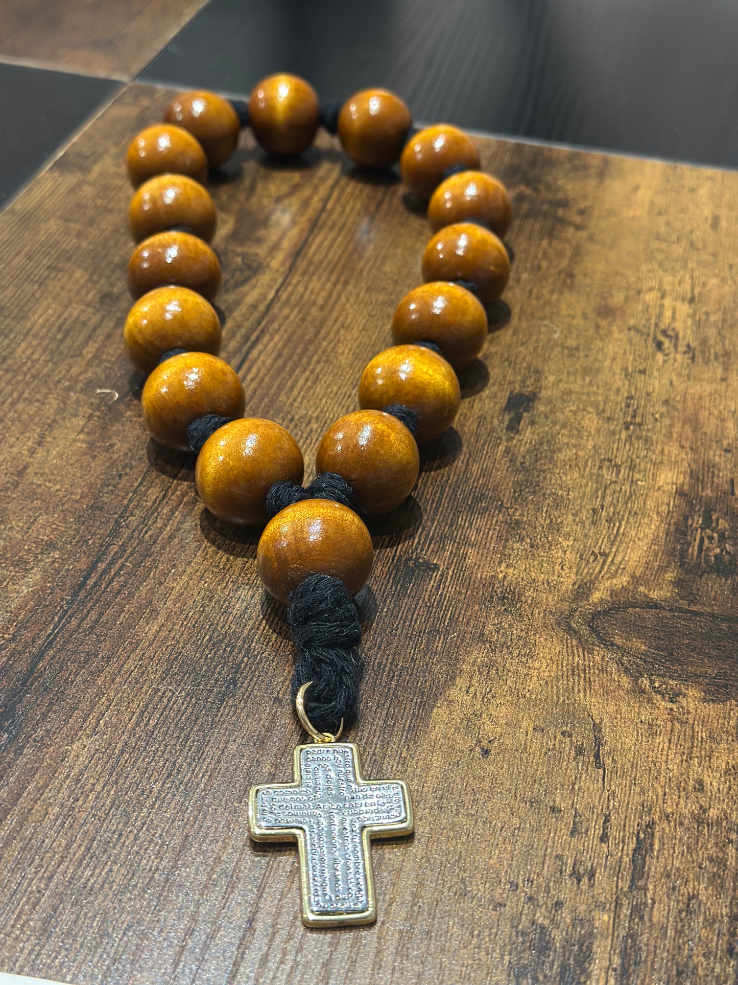 Bendición para el Hogar 🏡 en madera y mecatillo negro